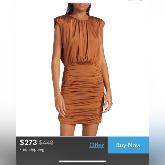 NWT Veronica Beard $448 Bora Short Sleeve Ruched Dress - Picture 2 of 8